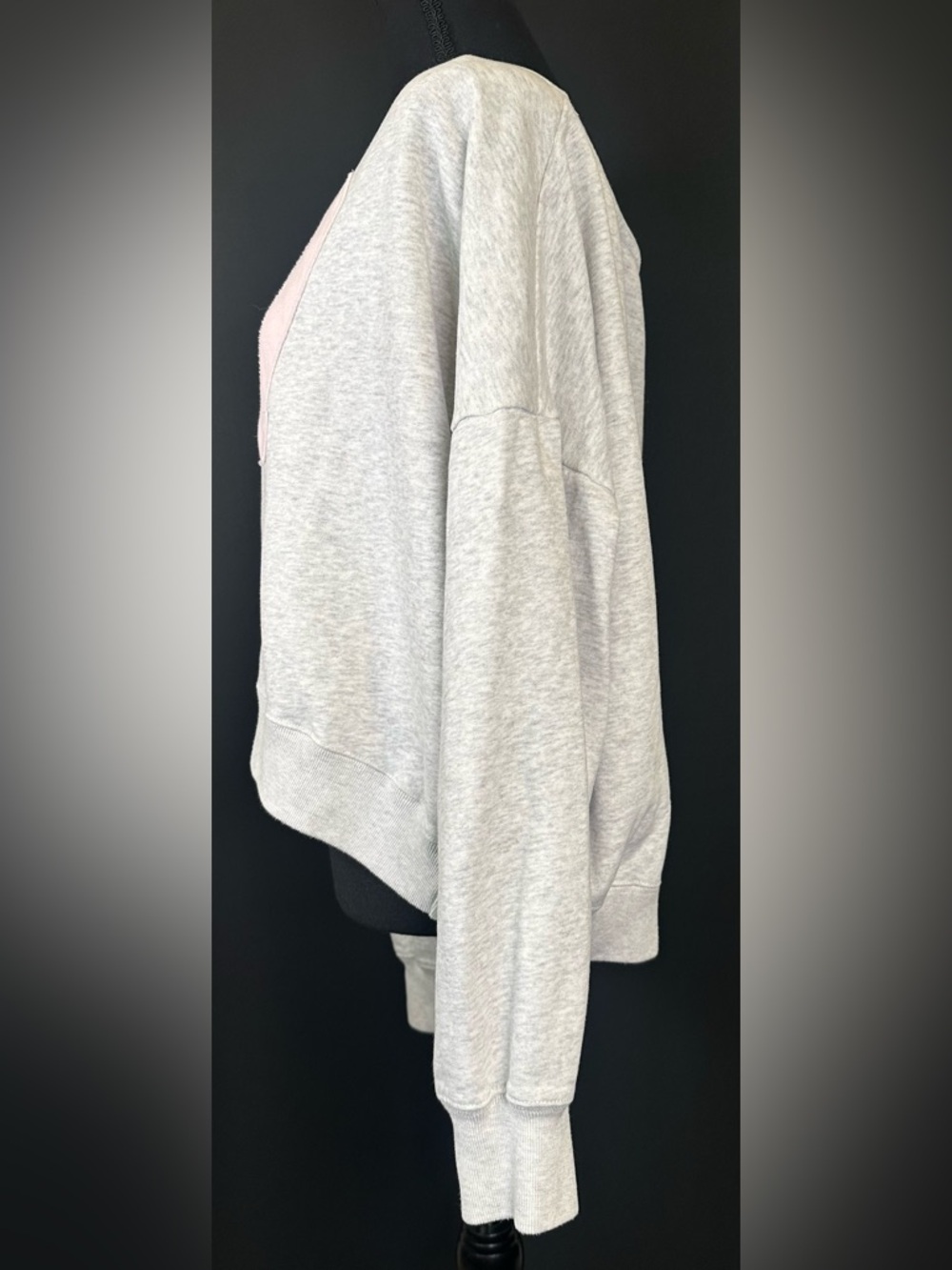 #144- Hollister Cozy Gray Fleece Off The Shoulder - Picture 7 of 9